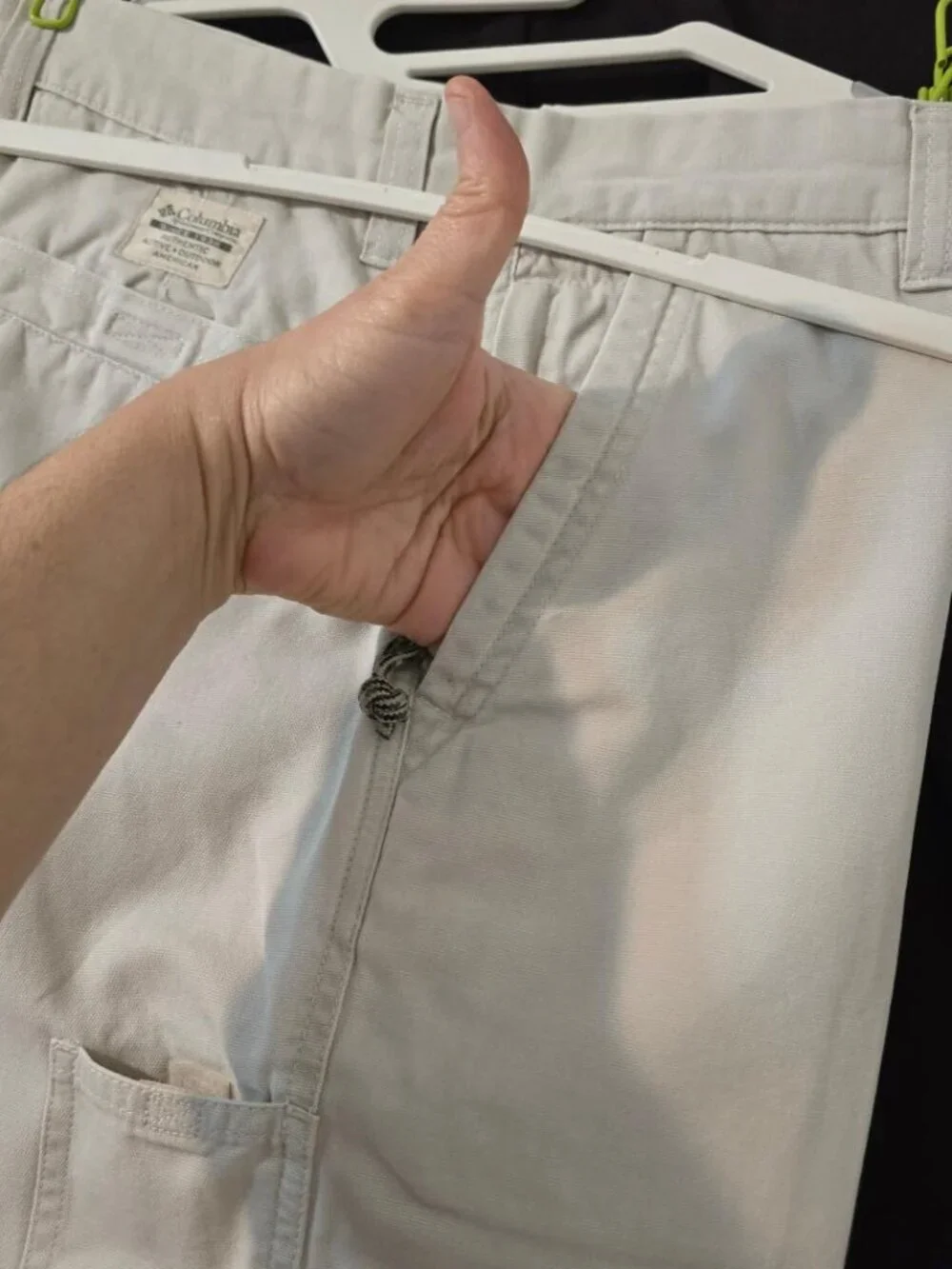 10 Columbia Vintage Womens White-off Relaxed Straight Pockets Casual